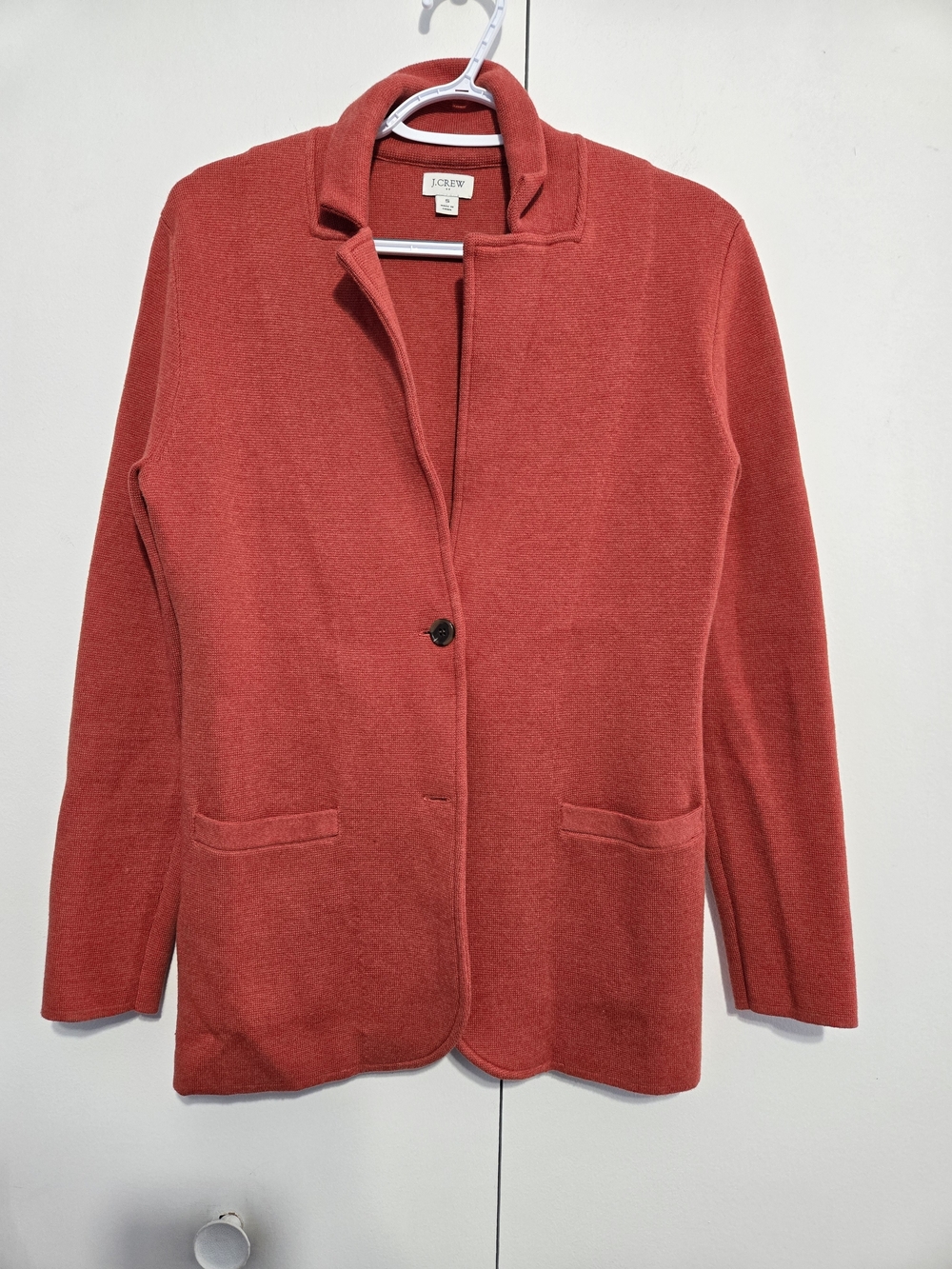 J.Crew Re-Imagined Rust Sweater Blazer Jacket Size Small Cotton